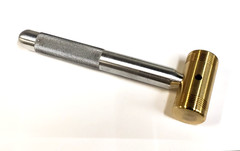 10 OZ. BRASS HAMMER KNURLED 3/4″” ALUMINUM HANDLE * GREAT GRIP* MADE IN USA*