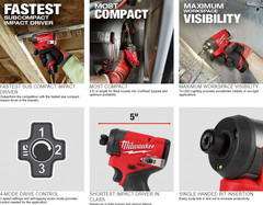 NEW Milwaukee M12 3453-20 FUEL 1/4″ Hex Impact Driver GEN 3 + 2.0 Battery