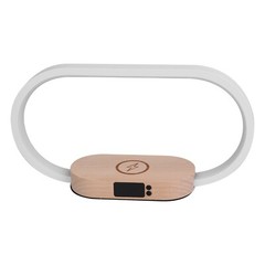 Bedside Lamp w/Wireless Charger Clock USB Charging Port Touch Control Nightstand