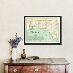 Old Map of Florida 1890 – Vintage Florida Art