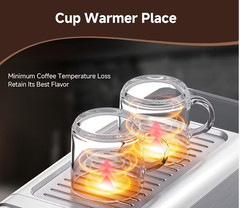 20 Bar Compact Espresso Machine with Milk Frother & 34oz Removable Water Tank