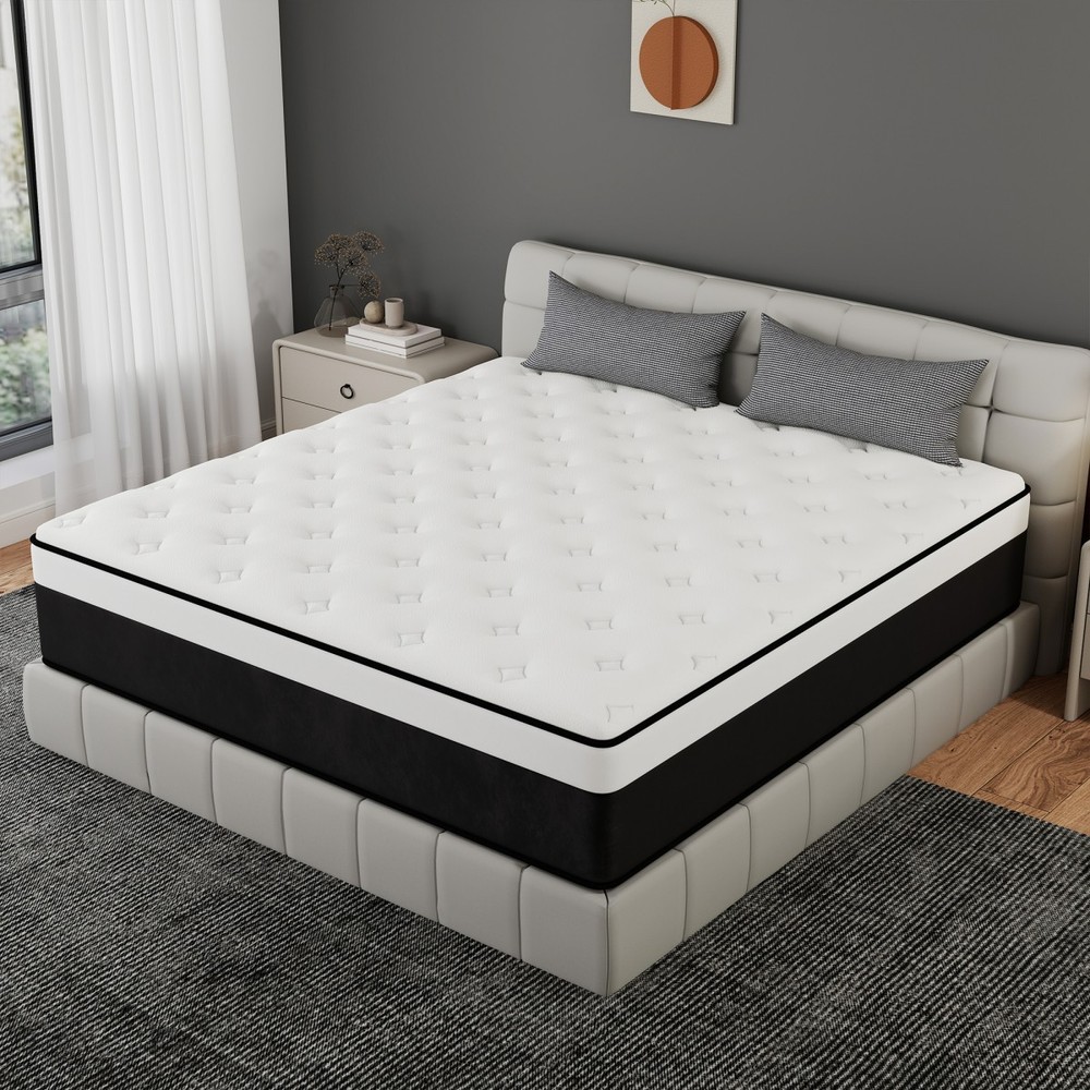 10″/12″/14″ Twin Full Queen King Mattress In a Box Gel Memory Foam Hybrid Spring