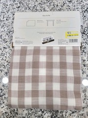 Threshold 60″ X 84″ Rectangular Tablecloth Checkered Neutral Colors New