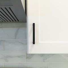 Matte Black Square Modern Cabinet Handles Pulls Kitchen Drawer Stainless Steel