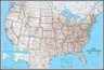 United States US-USA Wall Map Poster Classic Blue Edition By Swiftmaps 49X70