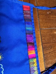 Ecuador Embroidered Apron Blue Andean Folk Art Woven Pockets Latin American