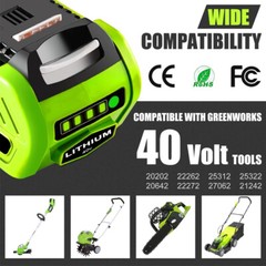 40V 5Ah For Greenworks G-MAX Lithium Battery 29472 29462 29252 20202 40 Volt