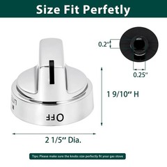 5Pack Stainless Steel Control Knob Compatible with GE Gas Range Stove WB03X24818