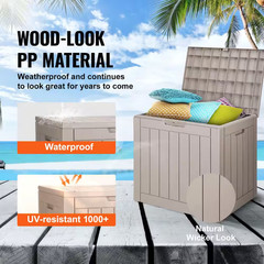 Outdoor Storage Box, 31 Gal. Resin Deck Box, Backyard outside Toy and Towel Stor