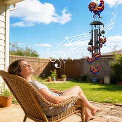 Hummingbird Wind Chimes Outdoor Garden & Yard Decor Black Aluminum Tubes Hanging