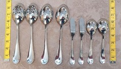 Asian Bird Reed & Barton 8 Serving Utensils 18/10 Stainless Flatware Vietnam