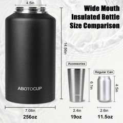 2 Gallon Water Jug with Wide Mouth, 256oz Insulated Water Bottle Keep Cold24h…