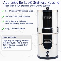 Berkey Water Filter System with 2 Certified Boroux Foundation Black Filters
