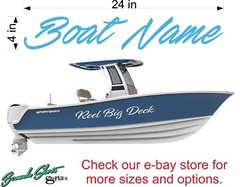 Boat Name Decal 4×24″ / Custom Hull Graphic / Premium Marine Vinyl Lettering