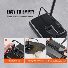 VEVOR Carpet Sweeper Floor Sweeper Manual 7.87 in Sweeping Paths Non Electric