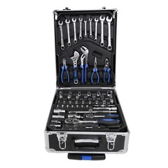 Tool Set Mechanics Tool Kit 909 PCS Wrenches Socket with Trolley Case Box Silver