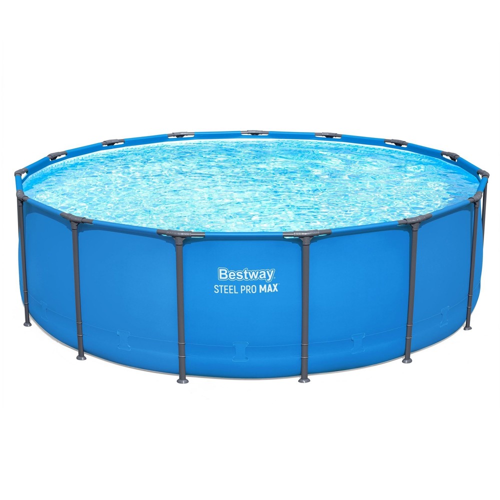 Bestway Steel Pro MAX 15′ x 48″ Round Above Ground Swimming Pool for Backyard