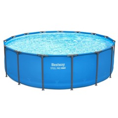 Bestway Steel Pro MAX 15′ x 48″ Round Above Ground Swimming Pool for Backyard