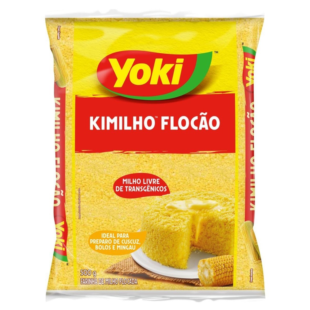 Kimilho Flocão Yoki 500g (17.6oz) | Brazilian Flaked Cornmeal for Cuscuz