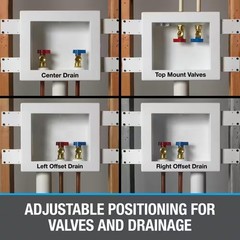 Oatey Quadtro 1/2 in. x 1/2 in. PEX Compatible Washing Machine Outlet Box with 2