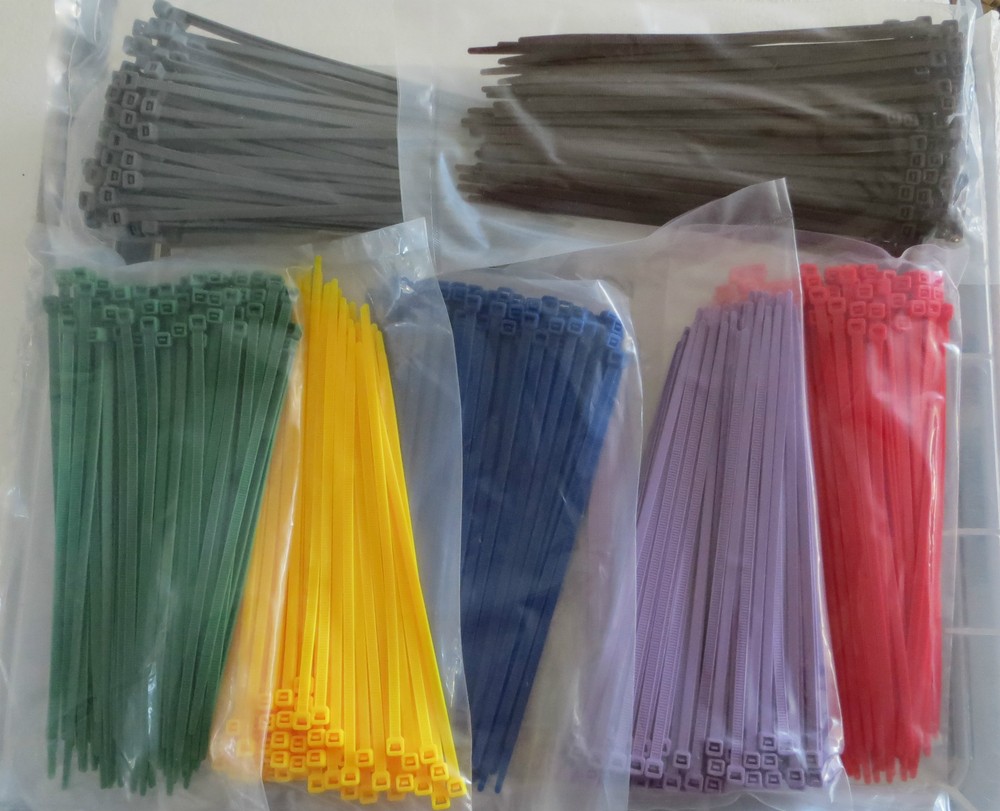 100pcs Cable tie nylon zip lock 4 x 200mm ~ 8 in inch with 10 color 50 lbs