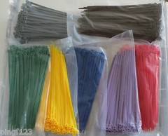 100pcs Cable tie nylon zip lock 4 x 200mm ~ 8 in inch with 10 color 50 lbs