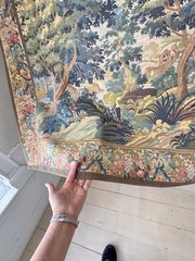 5.8ftx4.6ft Tapestry French Woven Pastoral Landscape Wall Hanging Wall Art Verd