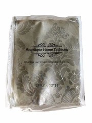 Luxury Shabby Chic Fabric Shower Curtain Damask Jacquard High Quality Silver Tan