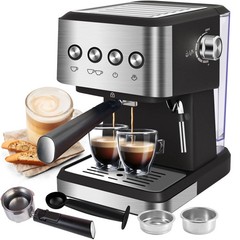 Bluebow Cm3010 Stainless Steel Espresso Machine 20 Bar With 1.5L Water Tank &