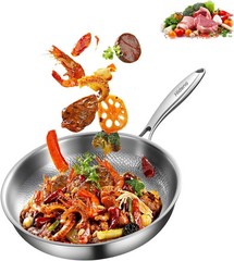 Titanium Pan Frying Pans for Cooking Non Stick with Lid 11.81in Upgraded