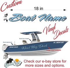 Boat Name Decal 3×18″ / Custom Hull Graphic / Premium Marine Vinyl Lettering 2CL