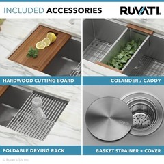 Ruvati 32-inch Undermount Workstation Kitchen Sink Single Bowl – RVH8300