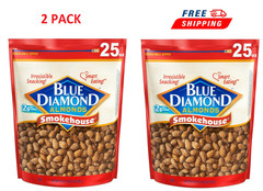 Blue Diamond Almonds Gluten Free Smokehouse Flavored Snack Nuts, 25 Oz (2 Pack)