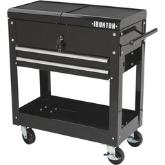 Ironton 28in. 2-Drawer Tool Cart, 30-1/2in.L x 14-1/2in.W x 33in.H, 350-Lb.