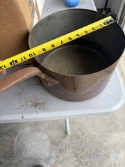 Copper Classic 3 Qt Copper Round Saucepan w/ Lid 8in Gas/Electric CC-3QT