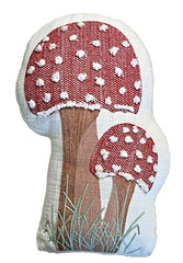 Mushroom Shaped Embroidered Throw Pillow – Fall Decor Pillow 15.5 in X 8in