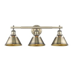 3 Light Vanity Light in Vintage style – 10 Inches high by 24.25 Inches