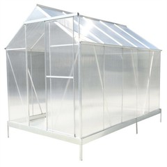 4.2/6.2/10.2ft Greenhouse Walk-in Green House Kit w/ Vent & Rain Gutter Backyard