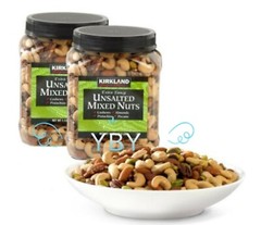2 Packs Kirkland Signature Extra Fancy Unsalted Mixed Nuts 2.5 LB Each Pack