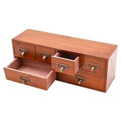 6 Drawers Desktop Dresser Wooden Storage Dressers Chests of Drawers for Bedroom