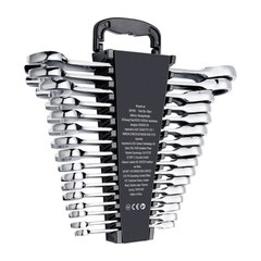 VEVOR Combination Wrench Set 16-Piece Metric 8 mm to 24 mm with Organizer Rack