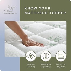 Cooling Bamboo Mattress Topper for Back Pain Relief,8-20″Deep Pocket for Bedroom