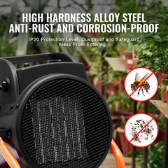 VEVOR Greenhouse Heater 1500W PTC Fast Heating Overheat Protection 3-Speed