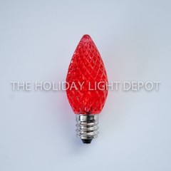 25 C7 Multi-Color LED Faceted Christmas Light Bulbs LED Retro Fit Dimmable