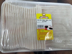 Salted Pork SLICED Fatback, 3 POUNDS Country Food , Soul Food, READ DESCRIPTION
