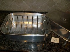 Vtg 3 pc Aluminum Roaster Roasting Pan Turkey WEAR EVER STYLE HEAVY DUTY RACK