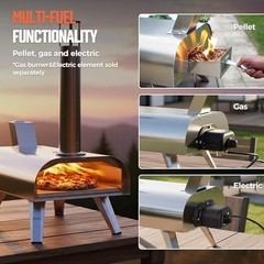 3-in-1 Portable Pizza Oven – Wood, Gas & Electric Options