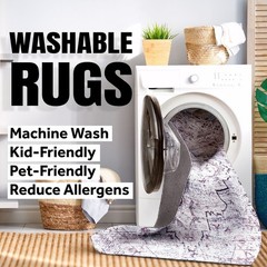 Jonathan Y Machine Washable Multi Runner Rug 2X8 Ft Pebble Geometric