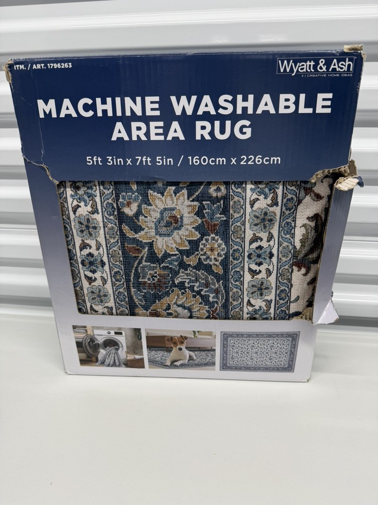 Wyatt & Ash Machine Washable Indoor Rug 5ft 3in x 7ft 5in – Open Box – Estella