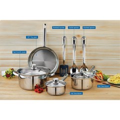 10 Piece Stainless Steel Cookware Set Pots and Pans Kitchen Set